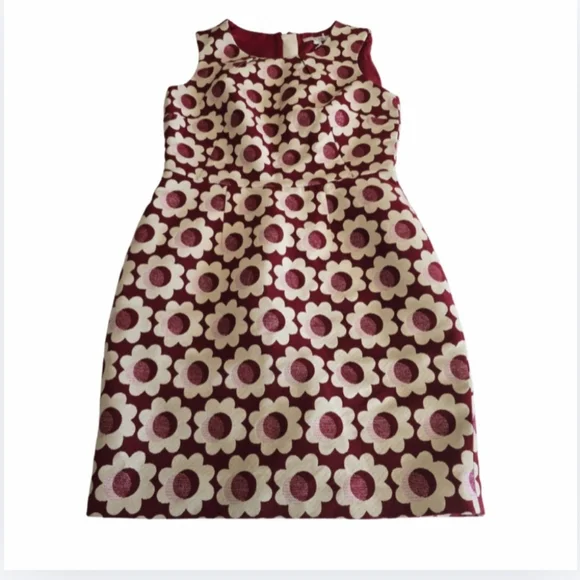 NWT Boden Harriet Daisy Jacquard Sheath Dress Size 8P (Med Petite) Cream/Mauve - Picture 2 of 13